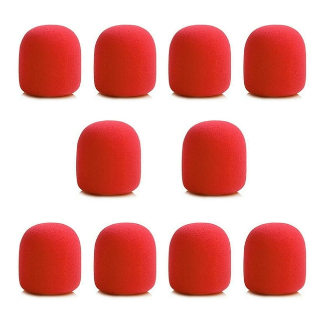 EIGTHTAIL 10 Pcs Capuchons de Protection en Mousse pour Microphone Pare-Brise Accessoires d'Instruments de Musique (Rouge)