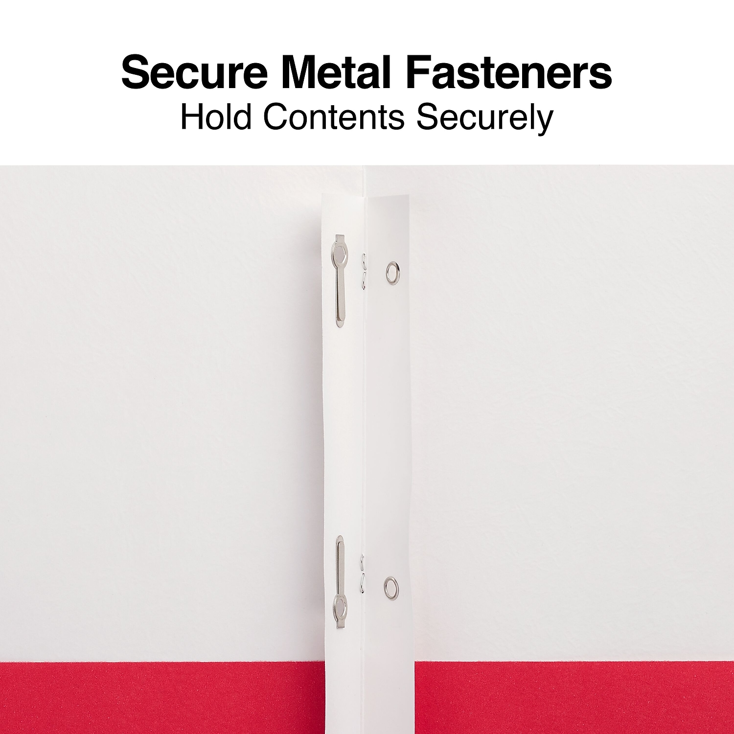 Staples School Grade 2 Pocket Folder with Fasteners Red 25/Box 27540-CC