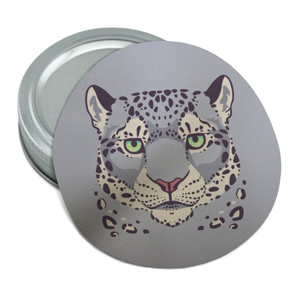 Spotted Snow Leopard Face Round Rubber Non-Slip Jar Gripper Lid Opener