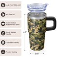 thumbnail image 3 of Camo 20oz Stainless Steel Tumbler with Handle and Straw – Insulated Travel Cup with Sliding Lid, 360° Full Wrap Printed Mug for Home, Outdoor & Sports Use, Camouflage, 3 of 6