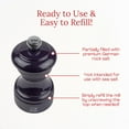 thumbnail image 6 of Peugeot Bistro 4-inch Manual Pepper Mill, Adjustable Coarseness, Stainless Steel Grinding, Pre-Filled with Black Peppercorns - Enhanced Flavors & Aromas (Eggplant), 6 of 7