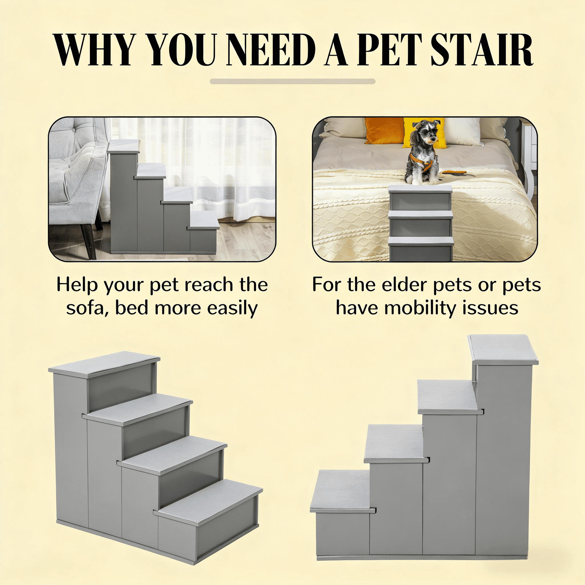 Small Dog Steps for Bed and Sofa,Pet Stairs