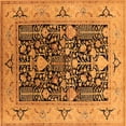 thumbnail image 1 of Ahgly Company Indoor Square Oriental Orange Industrial Area Rugs, 4' Square, 1 of 4