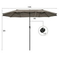 thumbnail image 4 of Costway 15FT Patio Double-Sided Umbrella Crank Outdoor Garden Market Sun Shade  Coffee, 4 of 9