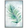 thumbnail image 3 of PixonSign Framed Canvas Print Wall Art Watercolor Palm Leaf Nature Wilderness Illustrations Modern Art Contemporary Multicolor Pastel for Living Room, Bedroom, Office - 16x24 White, 3 of 5