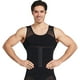 thumbnail image 2 of Hombres Adelgazar Body Shaper Nylon Transpirable Cómodo Más Delgado Chaleco de Compresión Top Negro XL, 2 of 12