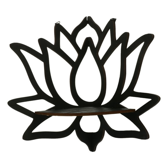 Wall Corner Shelf Crystal Shelf Display Decorative Lotus Floating Shelf Wooden Wall Floating Shelf