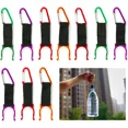 thumbnail image 1 of Soporte para hebilla con clip para botella de agua, 10 ganchos de mosquetón portátiles de colores con anillo en D para acampar, caminar, viajar con silbato de emergencia de aluminio JAMW Sencillez, 1 of 5