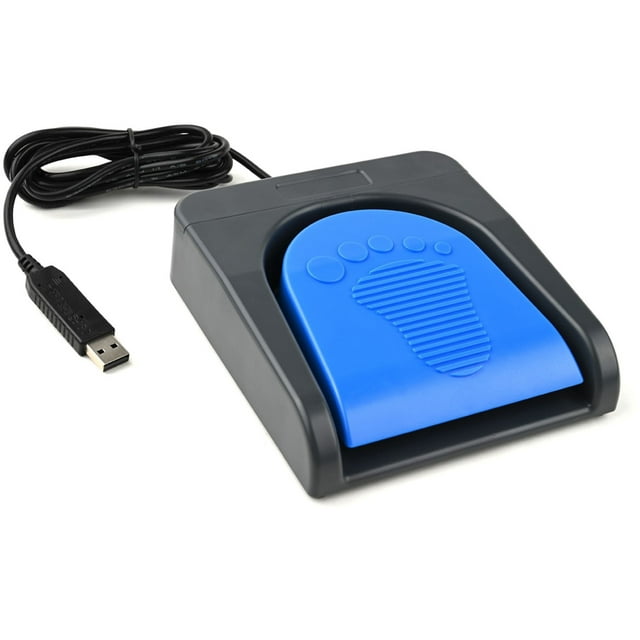 Mistaha Foot Pedal Switch with 2m Cable for Customizable Multimedia and Gaming Control - Blue Gray Color