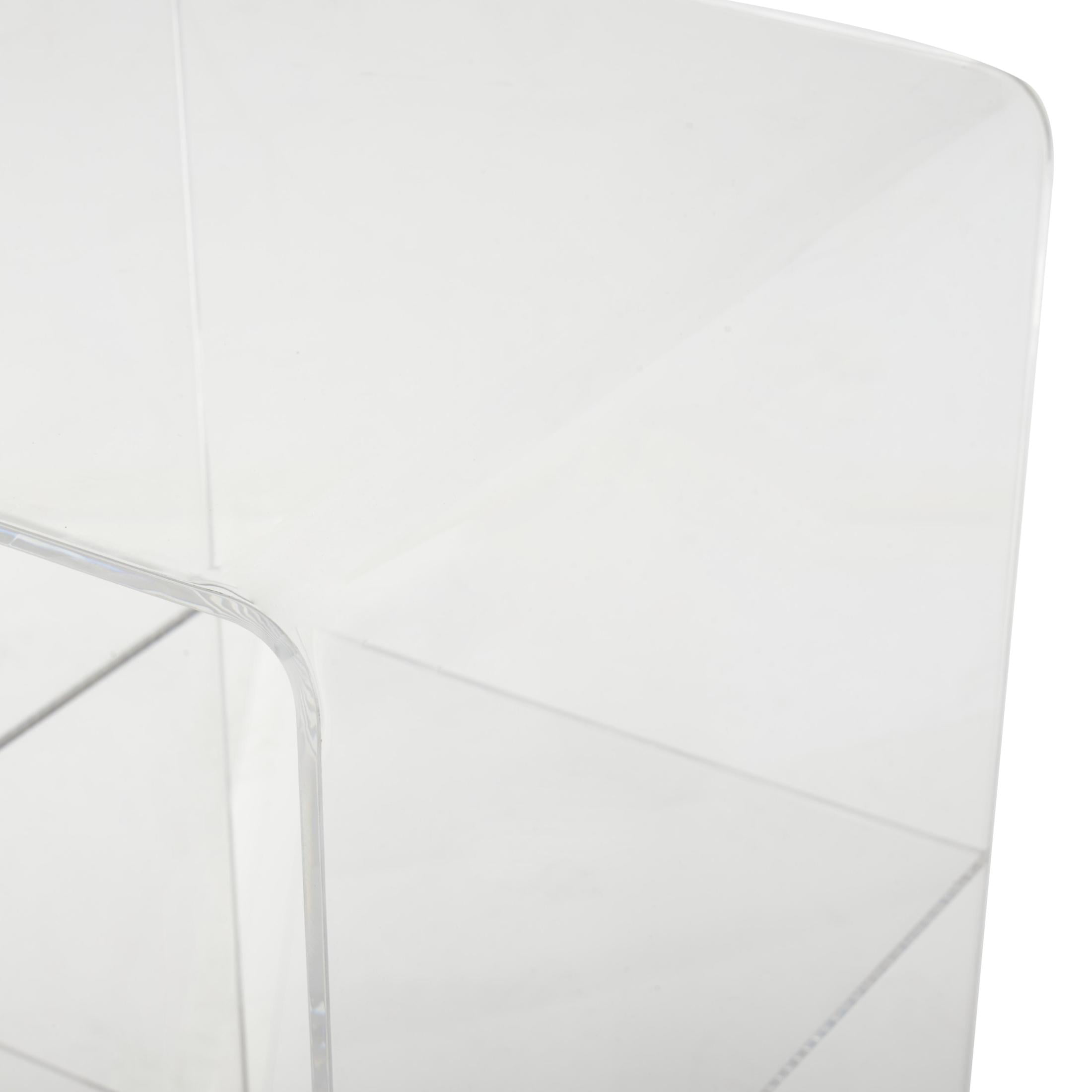 DecMode 23" x 36" Clear Acrylic Plastic 6-Tier Shelving Unit with Wood Base and Black Metal Legs, 1-Piece