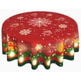 thumbnail image 1 of Christmas Snowflake Round Tablecloth 60 Inch, Christmas Decorations Round Table Cloth for Xmas Holiday Picnic Party Indoor Outdoor, 1 of 6