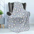 thumbnail image 4 of Narwhal Soft Flannel Fleece Throw Blanket, Cartoon Styled Whales with Polka Dots and Hearts Background Doodle Design, Cozy Plush for Indoor and Outdoor Use, 50" x 70", Multicolor, by Ambesonne, 4 of 5