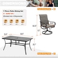 thumbnail image 7 of Sophia & William 7 Pieces Metal Patio Dining Set Swivel Padded Chairs and Table Set, 7 of 7