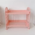 thumbnail image 6 of SLYNSHome Desktop Rack Organization and Storage,2-Tier Plastic Shelf Tabletop Cosmetic Stationery Storage Holder for Office Kitchen Bedroom Bathroom Home - Pink, 6 of 7
