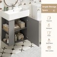 thumbnail image 5 of Euroco 21.6 inch Modern Floating Bathroom Vanity with Ceramic Basin - Perfect for Small Bathrooms, Left side storage, 5 of 9