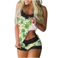 thumbnail image 2 of QUNYINEY Womens Pajamas Set 2 Piece Sleeveless Lace St Patricks Day Tank Tops And Shorts Crew Neck Comfy Chemise Sleepwear for Women, 2 of 5