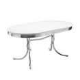 thumbnail image 4 of Pemberly Row 5-Piece Contemporary Metal Oval Dining Set in Chrome and Red, 4 of 9