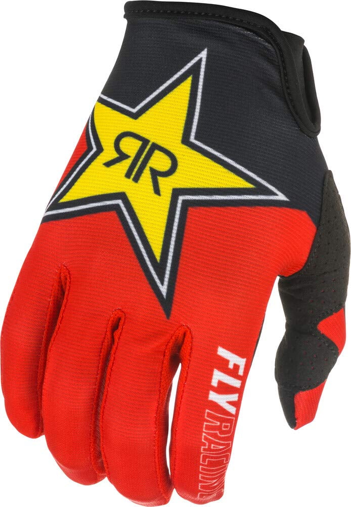 L Black Yellow Fly Racing 2021 Lite Rockstar Motocross Downhill Enduro MX Gloves Red