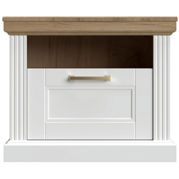 Tara One Drawer Nightstand in White High Gloss Finish