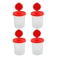 thumbnail image 1 of 4 Piezas salero y pimentero una prueba de humedad salero con tapas rojas tapas de plástico hermético dispensador de tarros de especias, 1 of 5