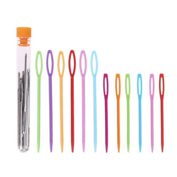 12Pcs Plastic Sewing Needles 18Pcs Large Eye Safety Darning Yarn Lacing Weaving Sewing for Kids Craft Needle Projects