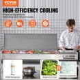 thumbnail image 3 of VEVOR Refrigerated Condiment Prep Station, 160 W Countertop Refrigerated Condiment Station, with 5 1/3 Pans & 4 1/6 Pans, 304 Stainless Body and PC Lid, Sandwich Prep Table with Stainless Guard, ETL, 3 of 9
