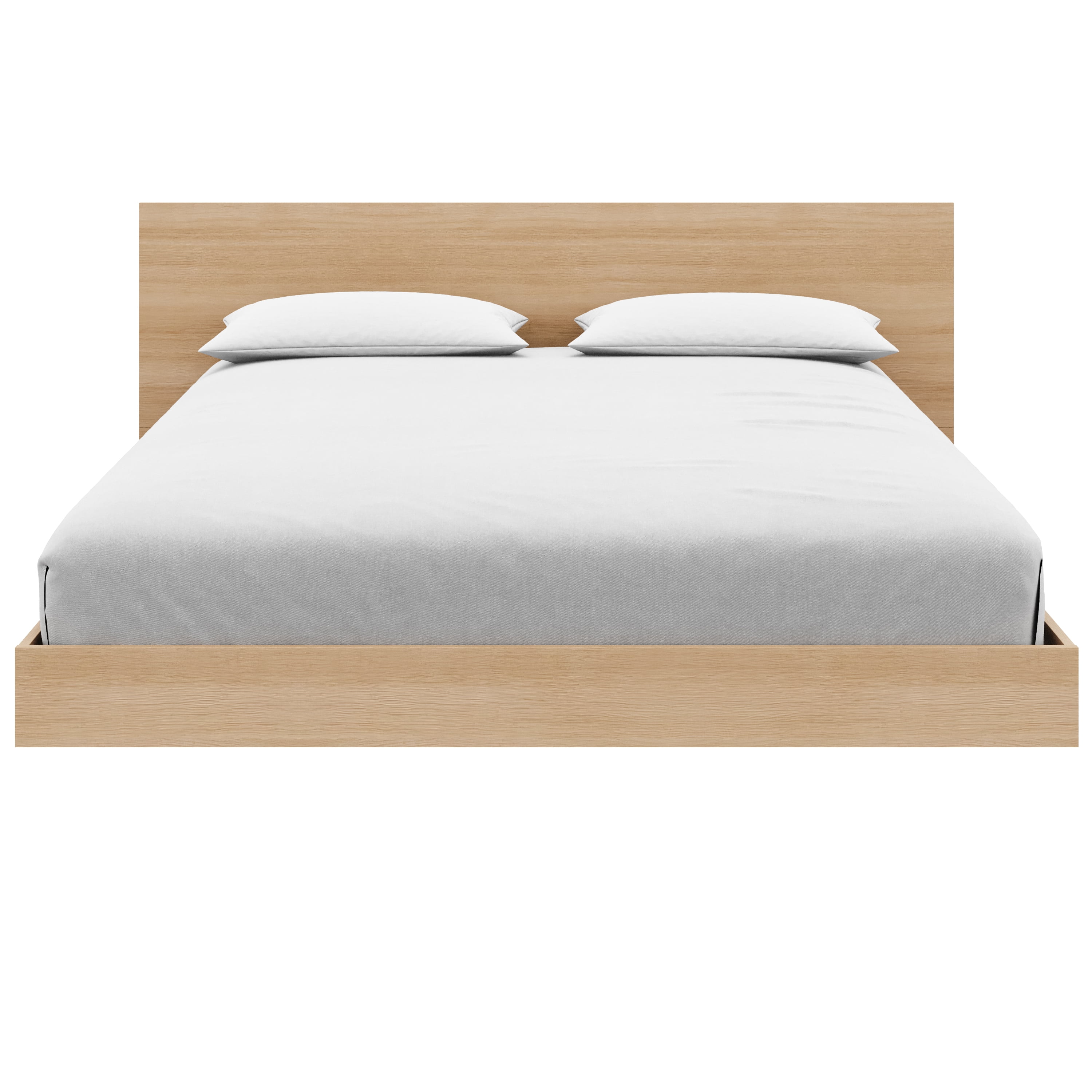 Satori Low Platform King Size Bed Set in Natural Blonde Oak
