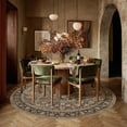 thumbnail image 5 of BERTHMEER Round Area Rugs 6'x6' Traditional Oriental Rugs for Living Room Bedroom Office Dining Room Non-slip Washable Vintage Distressed Rugs, Brown, 5 of 7