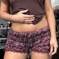 thumbnail image 3 of Gupgi Women Ruffle Shorts Cheetah Print Micro Shorts Low Waist Short Pants Lounge Bloomers, 3 of 5
