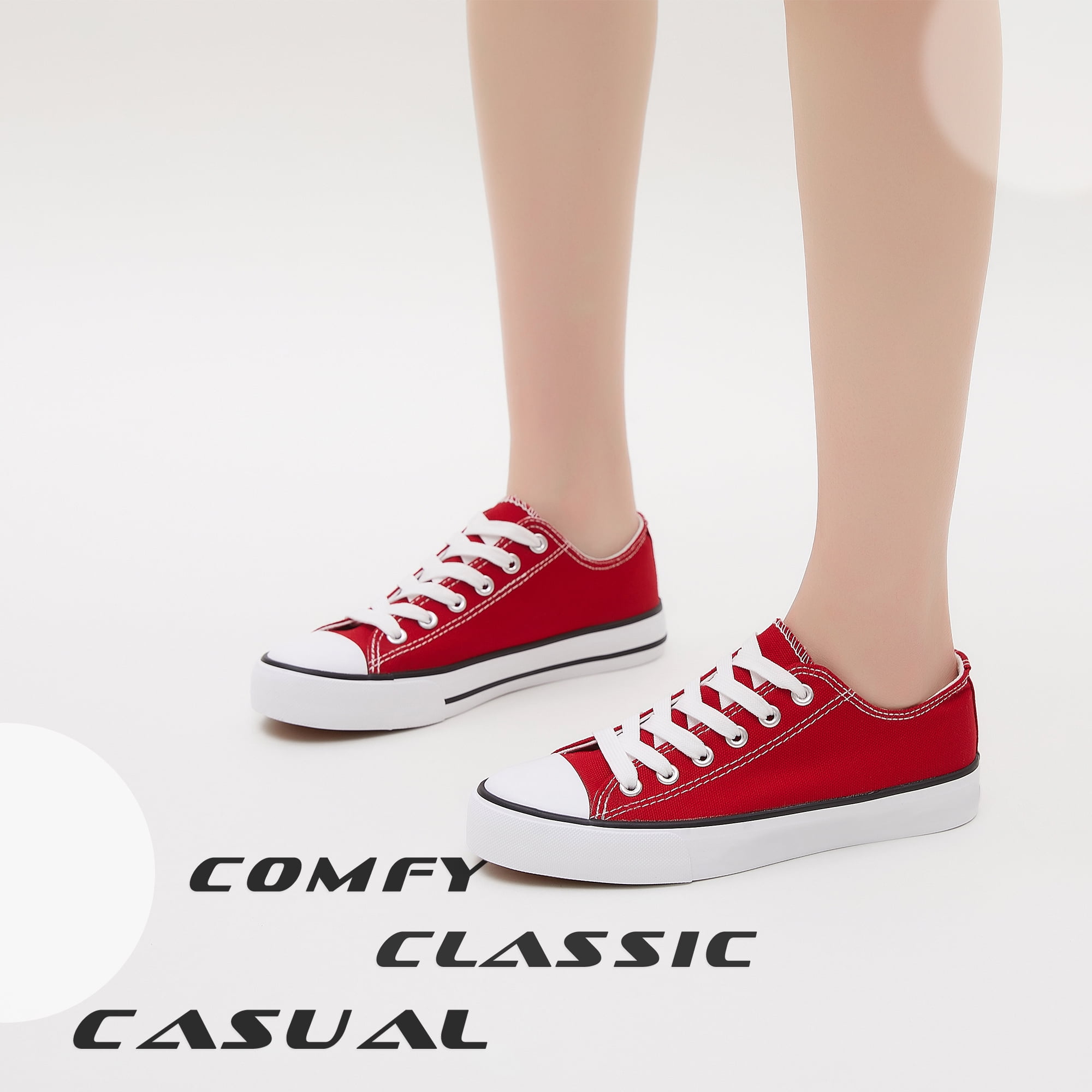 Classic Red Lace up Canvas Sneakers for Women Size 8 Liberia Ubuy