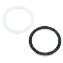 2 Pcs Car Decor Start Button Ring Engine Auto Diamante Black