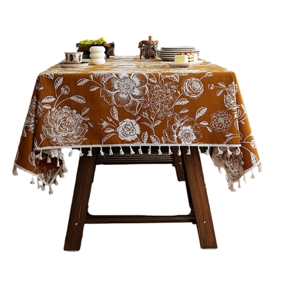 AOOOWER Large Florals Pattern Tablecloth Polyester Dinner Party Table Setting