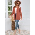 thumbnail image 3 of SHOWMALL Women's Long Sleeve Open Front Cardigan Button Down Pumpkin M Ribbed Lightweight Knit Outerwear with Pocket, 3 of 7