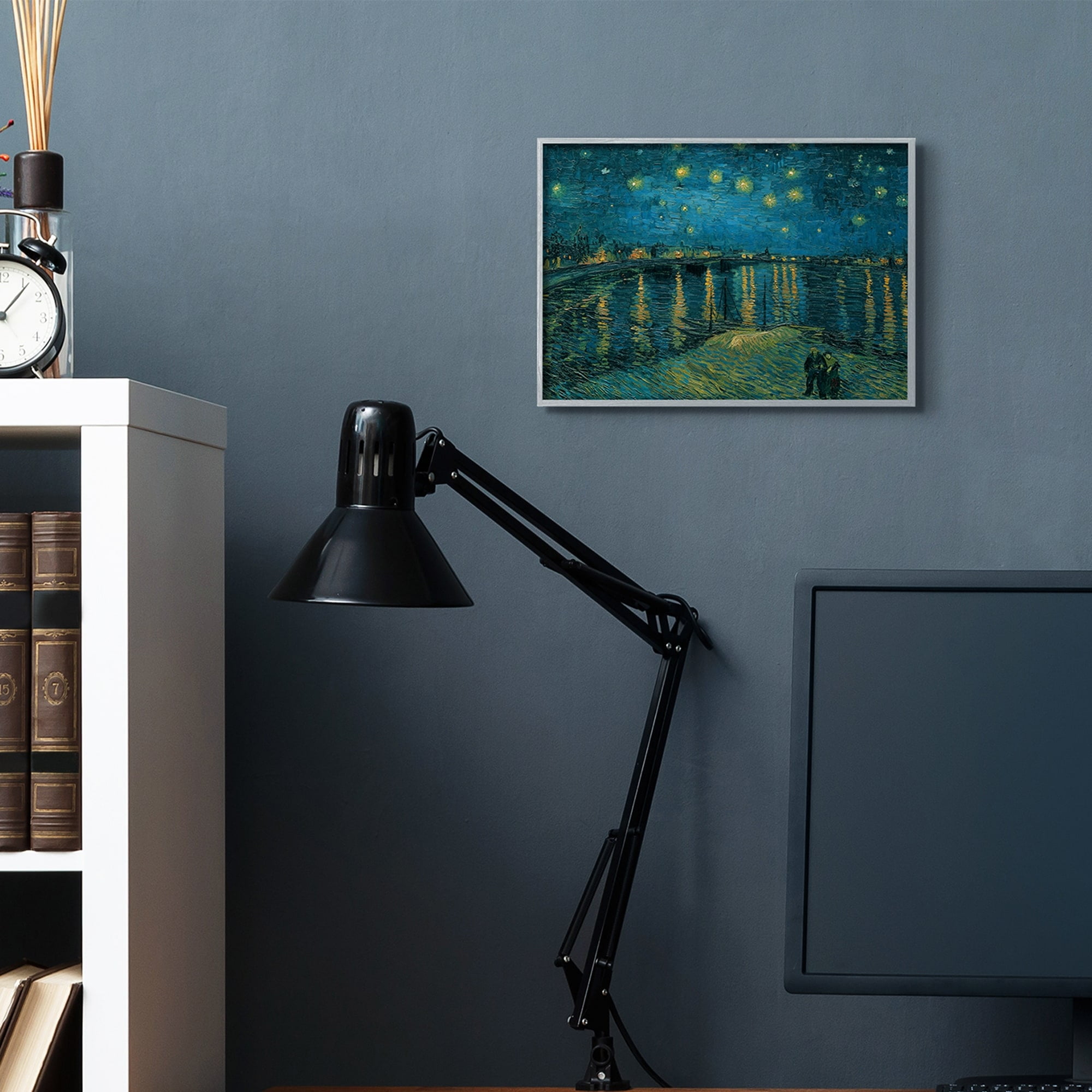 Stupell Industries Classic Starry Night Over the Rhone Van Gogh Painting Gray Framed by Vincent Van Gogh