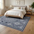 thumbnail image 3 of ODIKA 6'x9' Washable Area Rug Front Transitional Border Ornamental Featuring Interlocking Door for Family Room, Living Room, Master Bedroom, Non-Slip, Easy Care, 3 of 7