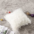 thumbnail image 5 of PiccoCasa Shaggy Faux Fur Throw Pillow Cover, 18"x18" Cushion Cover Cases for Sofa Couch Snow White, 5 of 8