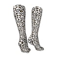 thumbnail image 3 of Bingfone Heart Leopard Print Compression Socks for Women and Men Long Socks for Running Athletic Cycling Nurse, 3 of 8