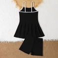 thumbnail image 5 of Zanarzt Teen Girl Bikini Girl's Swim Dress Cut Out Swimsuit Ruffle Tankini Bathing Suit with Shorts Black,8-9 Years, 5 of 7