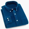thumbnail image 2 of Button Down Shirt,Men Pure Color Long Turn Down Collar Shirt Long Sleeve Button Down Shirt High-End Performance, 2 of 5