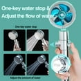 thumbnail image 2 of High Pressure Shower Heads Kit with 79 Inch Shower Hose/Shower Arm Holder/3 PP Cotton Filters/Silicone Body Scrubber Loofah, Handheld Turbo Fan Shower One Key Pause Switch 360 Degrees Rotating, 2 of 10