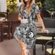thumbnail image 3 of Balery Yin Yang With Black And White Vestidos sueltos de manga corta para mujer, vestidos de verano 2025, vestidos casuales de corte A con vuelo., 3 of 6