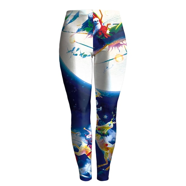 Mujeres Niñas Navidad Leggings Flaco Navidad Jingle Bell Impreso Cintura alta Elástico Medias Pantalones Pantalones de yoga Fridja nalpqowj15973