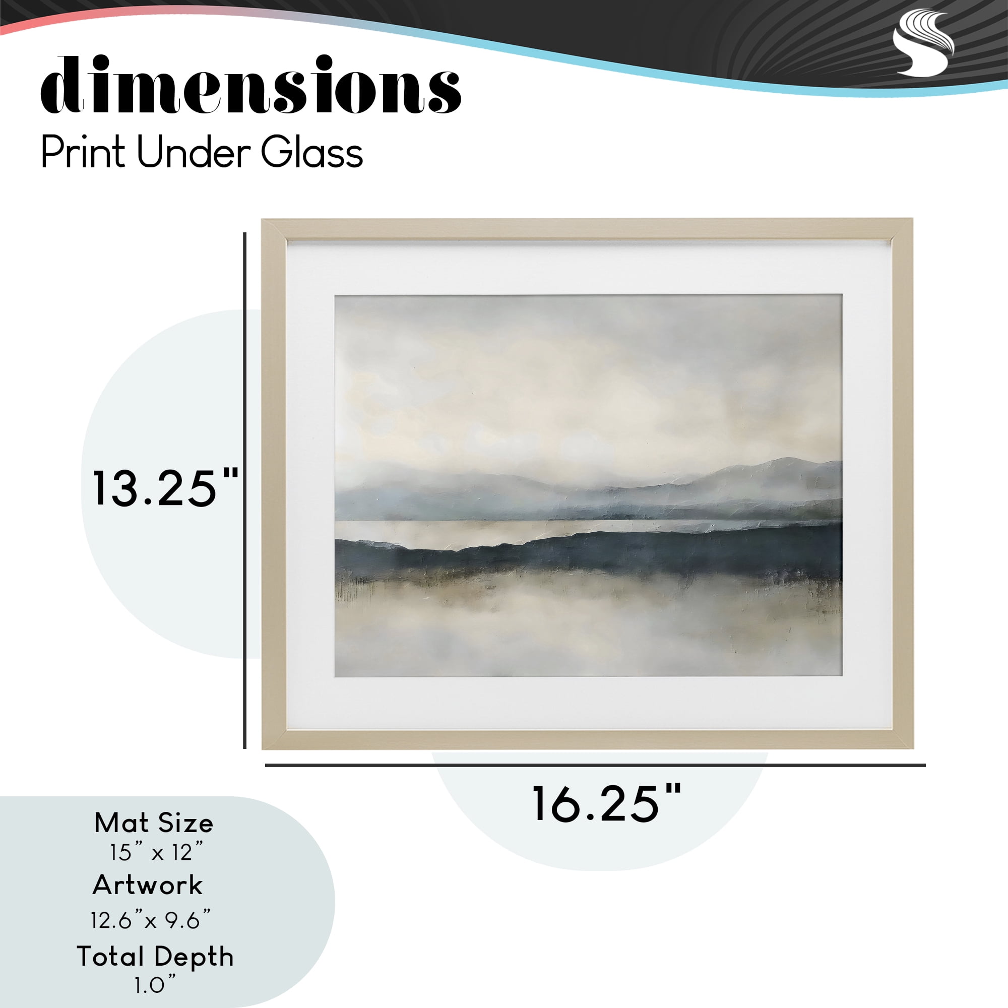 Stupell Industries Muted Horizon Mountainscape Birch Framed Print Under Glass, design by Riley B