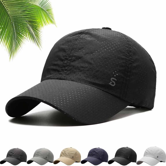 Sunscreen Breathable Baseball Cap, Quick-Drying Cooling Hat with Adjustable Strap for Running and Golf, Unisex UV Protection