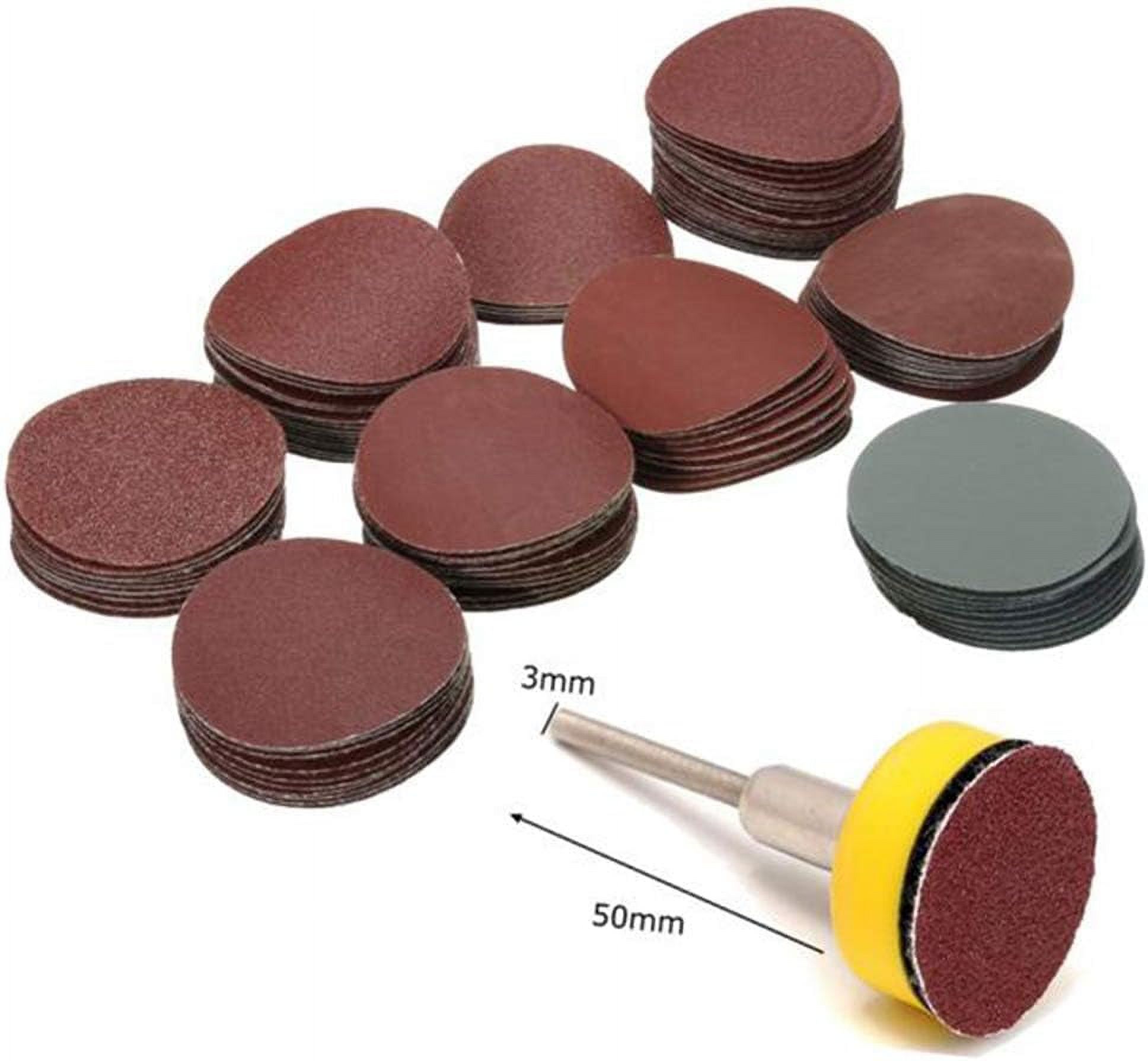 Sanding and grinding disc kit for cleaning tools, 1/8 grit mini polishing drill, 1 inch power flexible kit, base pad