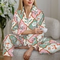 thumbnail image 6 of Picia flowers and white geese Pattern Women’s Long-Sleeve Sleepwear Set - Soft 2-Piece Loungewear with Pockets, Comfy PJs for Relaxing Nights-Medium, 6 of 7