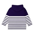 thumbnail image 6 of Jinhomg Girls Zip Up Hoodie Kids Fashion Striped Sweatshirt Jacket with Pockets 2025 Fall Winter Treney Outwear Purple 150, 6 of 9
