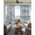 thumbnail image 4 of White Blue Ombre Stripe Blackout Curtains 90 Inches Long for Bedroom, Modern Abstract Moire Waves Thermal Insulated Room Darkening Black Out Window Curtain Panels Grommet Drapes for Living Room, 4 of 8