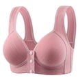 thumbnail image 2 of Hrsba Womens Plus Size Bra,Fashion Women Solid Color Front Opening Buckle Wide Shoulder Strap Wireless Cushion Daily Bra,Womens Casual Summer Bra,Womens Bra, 2 of 4