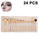 thumbnail image 1 of Juego de 12/18/24 brochas de maquillaje sintéticas para contorno, correctores, base, polvos, sombras de ojos, con mango cónico dorado champán., 1 of 8